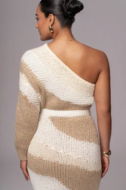 JLUXLABEL Ivory/Beige Monette Printed Knit Skirt