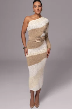 JLUXLABEL Ivory/Beige Monette Printed Knit Skirt