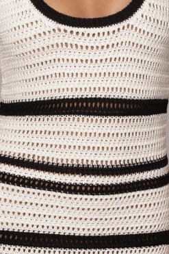 JLUXLABEL Ivory/Black Destiny Knit Maxi Dress