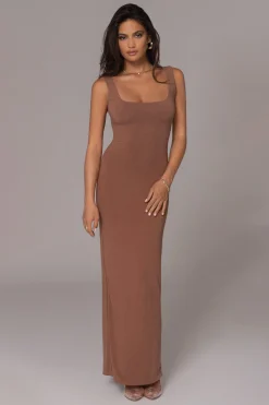 JLUXLABEL Ivory/Pecan Keidi Reversible Maxi Dress