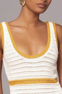 JLUXLABEL Ivory/Yellow Destiny Knit Maxi Dress
