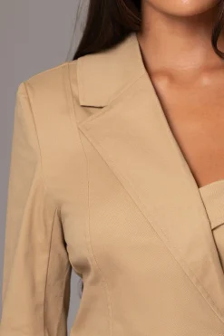 JLUXLABEL Khaki Amal One Shoulder Top