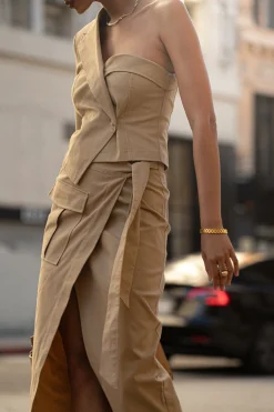 JLUXLABEL Khaki City Life Cargo Skirt