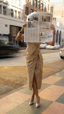JLUXLABEL Khaki City Life Cargo Skirt