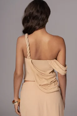 JLUXLABEL Khaki Diosa Drape Top