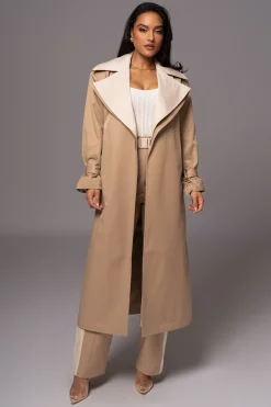 JLUXLABEL Khaki Shona Oversized Coat