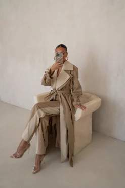 JLUXLABEL Khaki Shona Oversized Coat