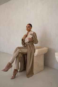 JLUXLABEL Khaki Shona Oversized Coat