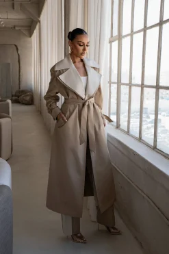 JLUXLABEL Khaki Shona Oversized Coat