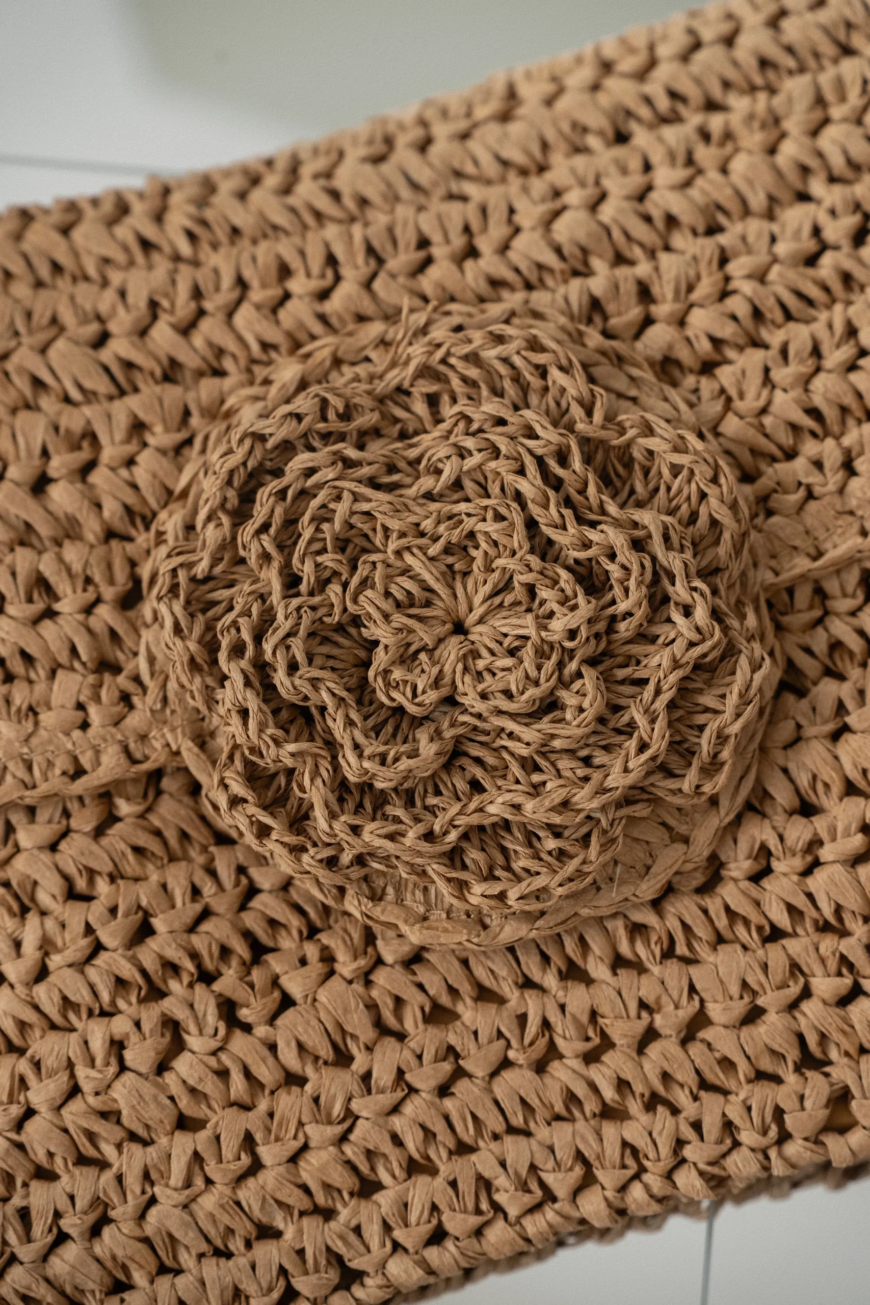 JLUXLABEL Khaki Woven Rose Clutch