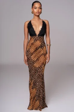 JLUXLABEL Leopard Print Keily Maxi Dress