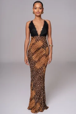 JLUXLABEL Leopard Print Keily Maxi Dress