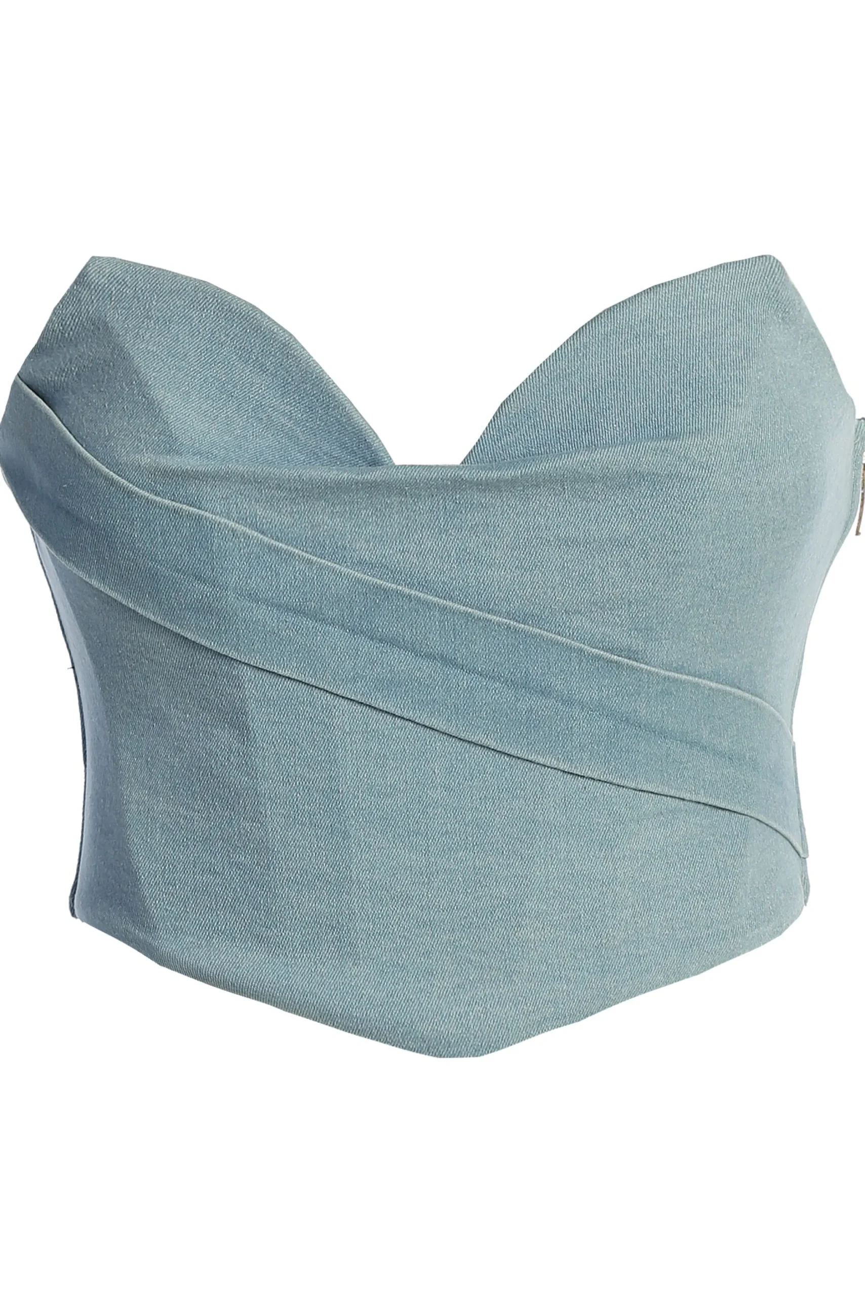 JLUXLABEL Light Wash Teyana Denim Bustier