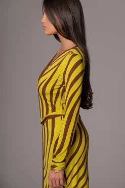 JLUXLABEL Lime Print Juki Maxi Dress