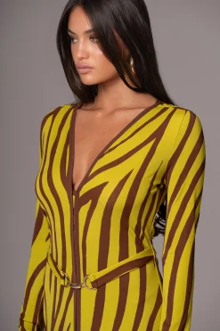 JLUXLABEL Lime Print Juki Maxi Dress
