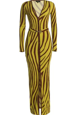 JLUXLABEL Lime Print Juki Maxi Dress