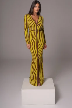 JLUXLABEL Lime Print Juki Maxi Dress
