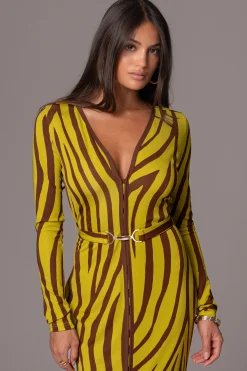 JLUXLABEL Lime Print Juki Maxi Dress