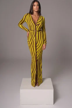JLUXLABEL Lime Print Juki Maxi Dress