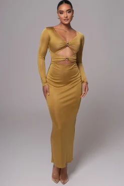 JLUXLABEL Lime Soiree Cutout Maxi Dress