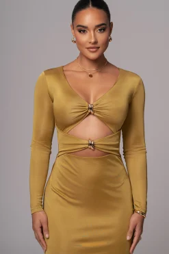 JLUXLABEL Lime Soiree Cutout Maxi Dress