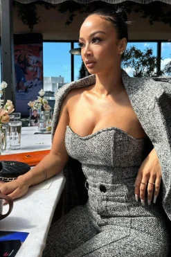 JLUXLABEL Lt. Grey All You Need Tweed Corset