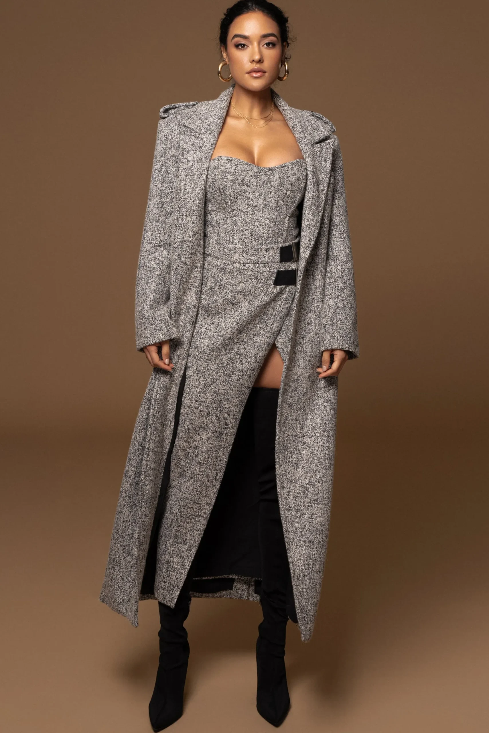 JLUXLABEL Lt. Grey All You Need Tweed Corset