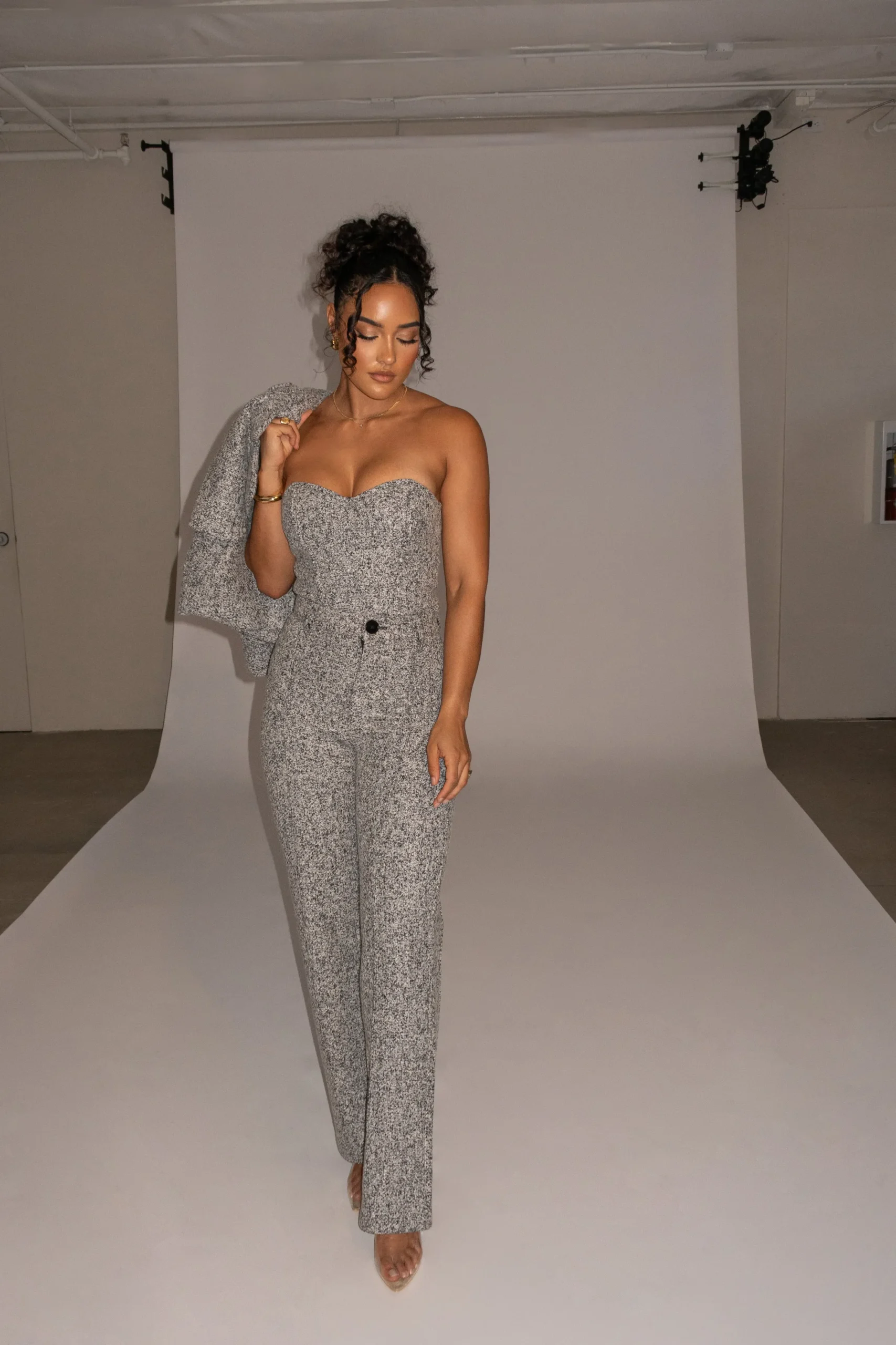 JLUXLABEL Lt. Grey All You Need Tweed Corset