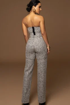 JLUXLABEL Lt. Grey Stay Sharp Tweed Trouser