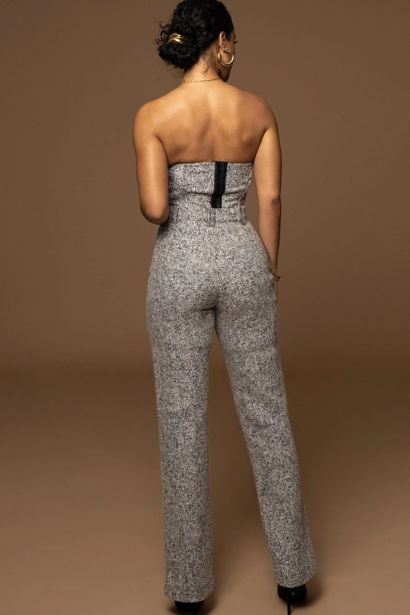 JLUXLABEL Lt. Grey Stay Sharp Tweed Trouser