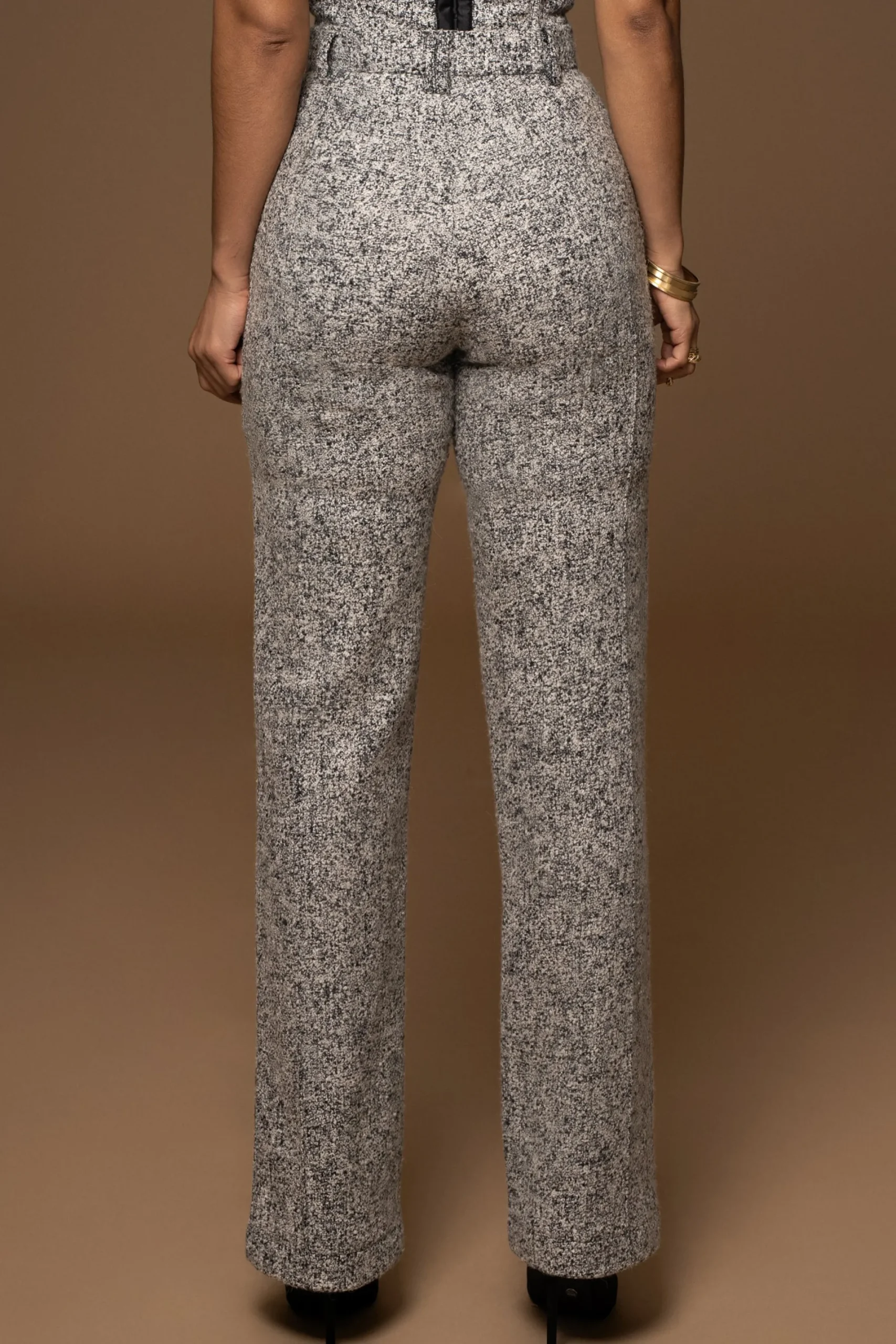 JLUXLABEL Lt. Grey Stay Sharp Tweed Trouser