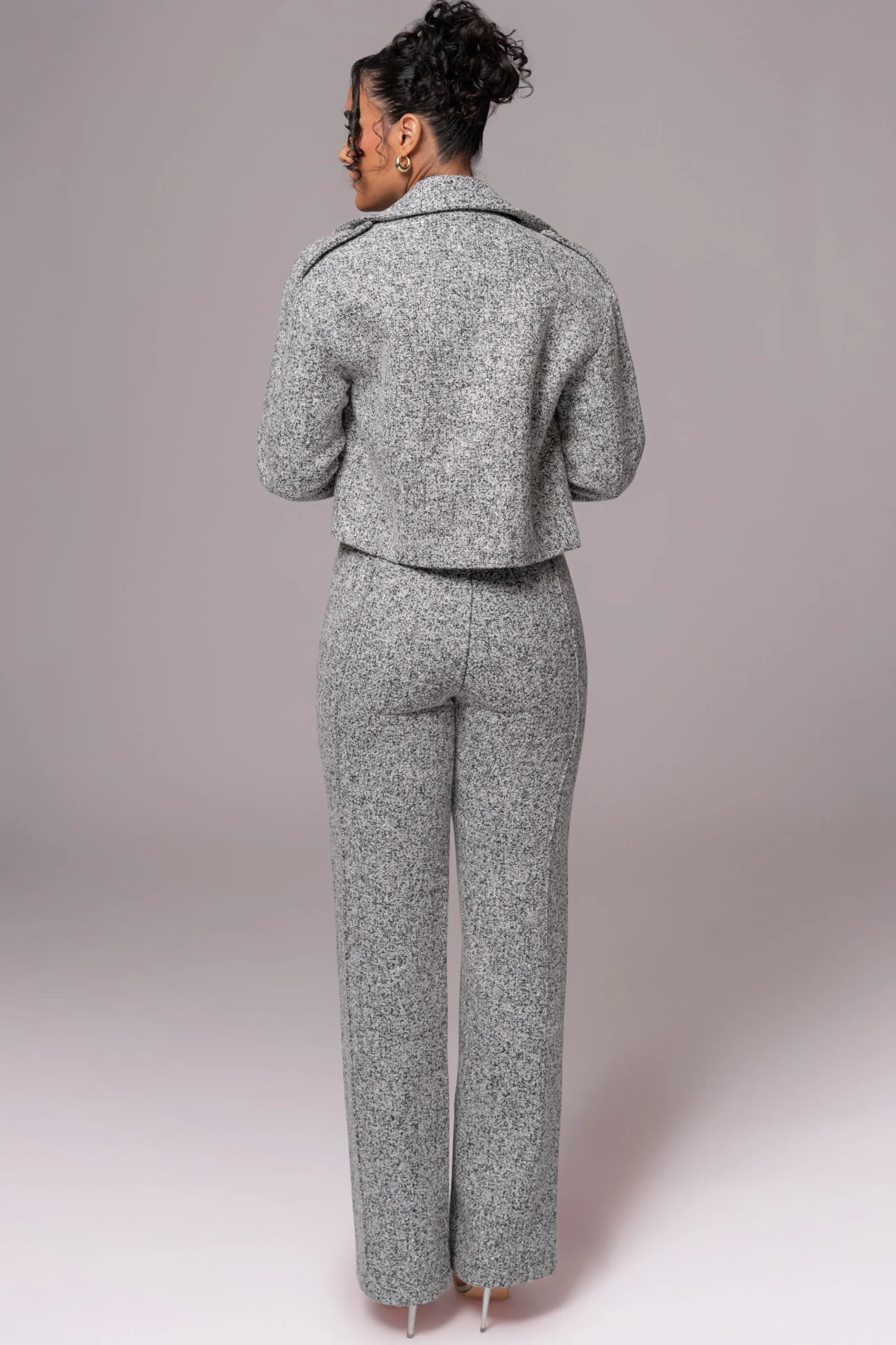JLUXLABEL Lt. Grey Zoe Tweed Jacket
