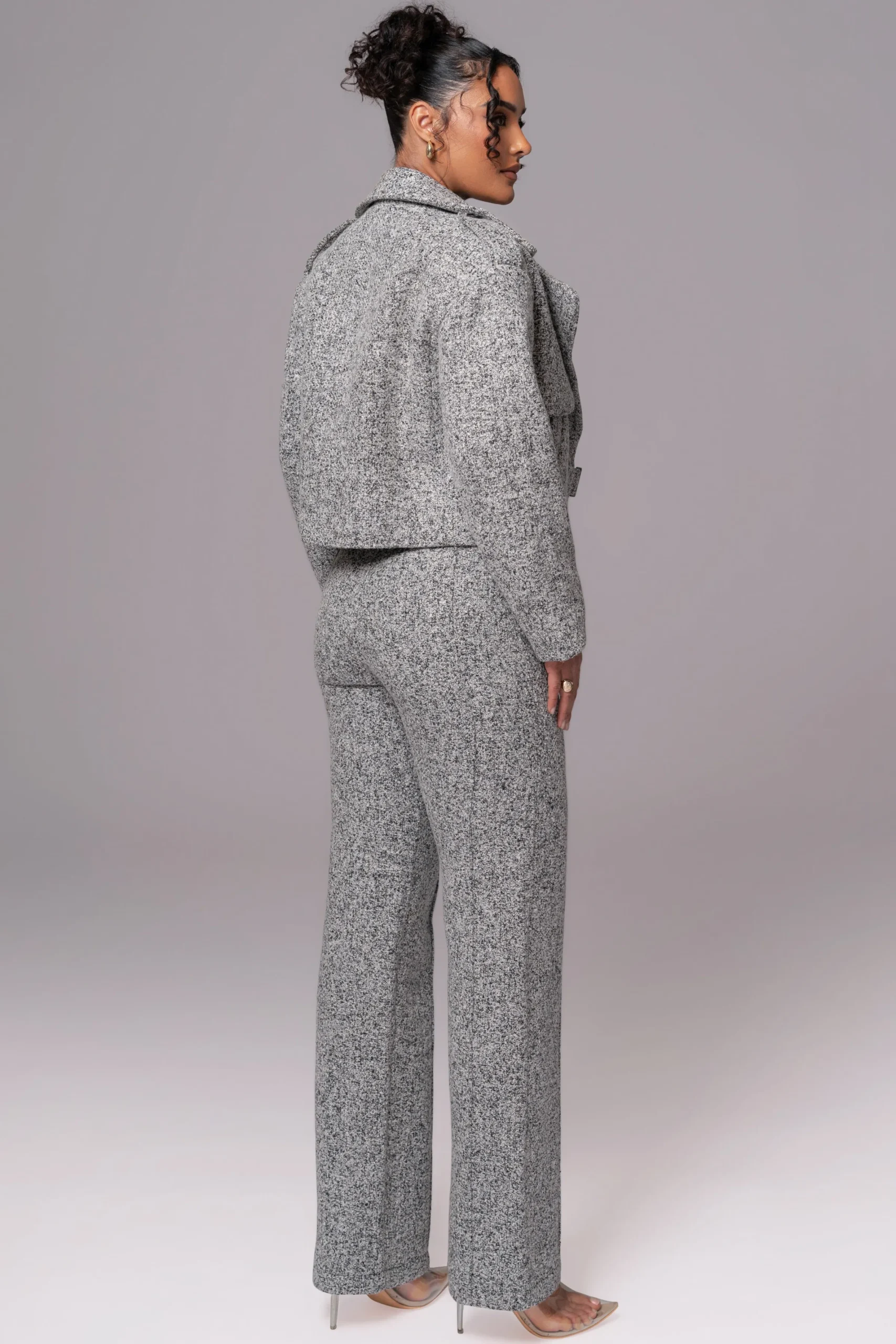 JLUXLABEL Lt. Grey Zoe Tweed Jacket