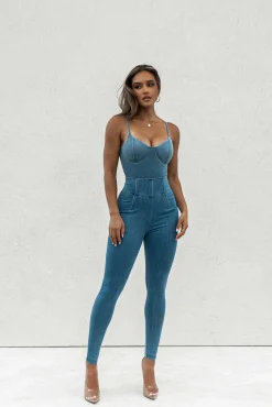 JLUXLABEL Medium Wash ALICE HIGH WAISTED JEANS