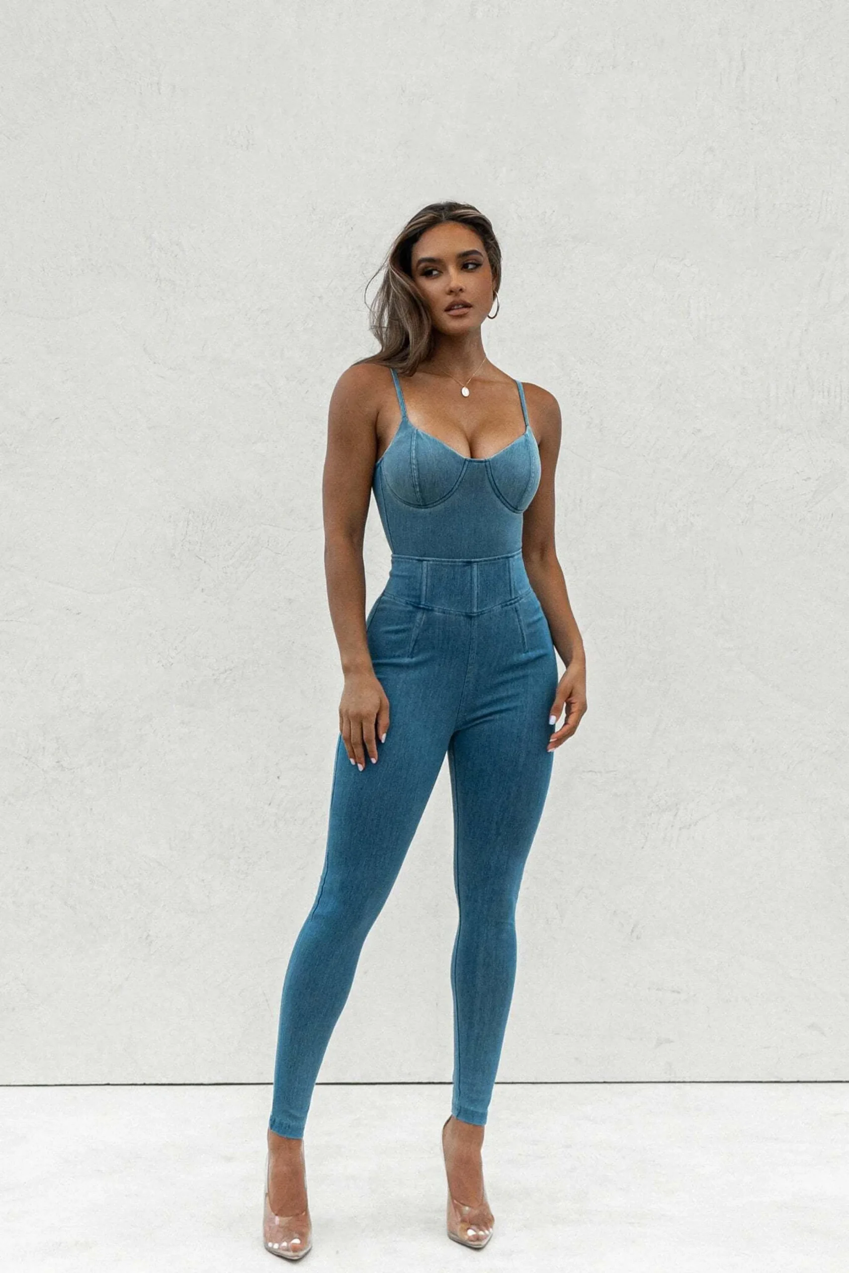 JLUXLABEL Medium Wash ALICE HIGH WAISTED JEANS