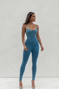 JLUXLABEL Medium Wash ALICE HIGH WAISTED JEANS