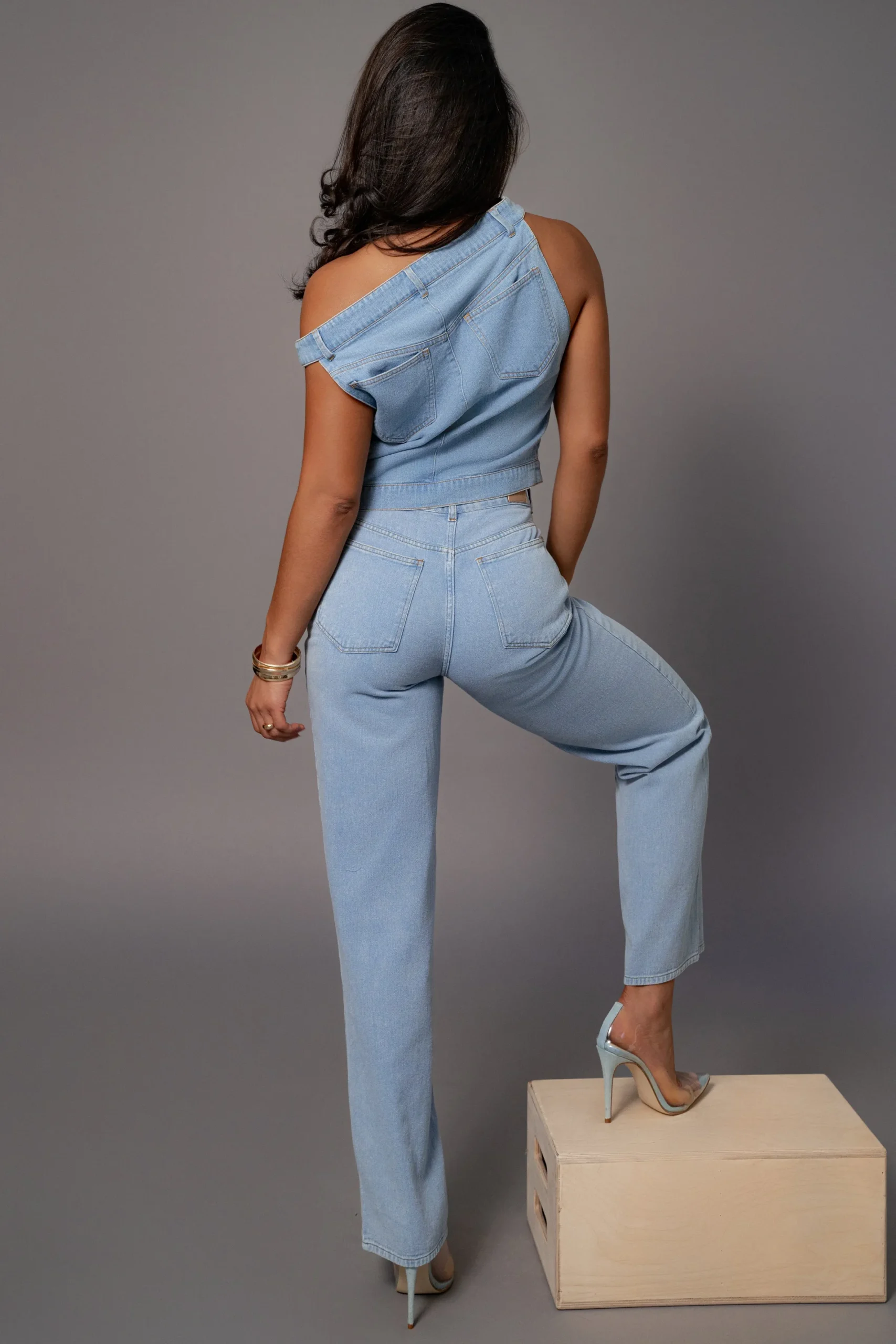 JLUXLABEL Medium Wash Denim Aline Jeans