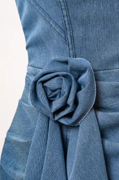 JLUXLABEL Medium Wash Denim Rosalind Mini Dress