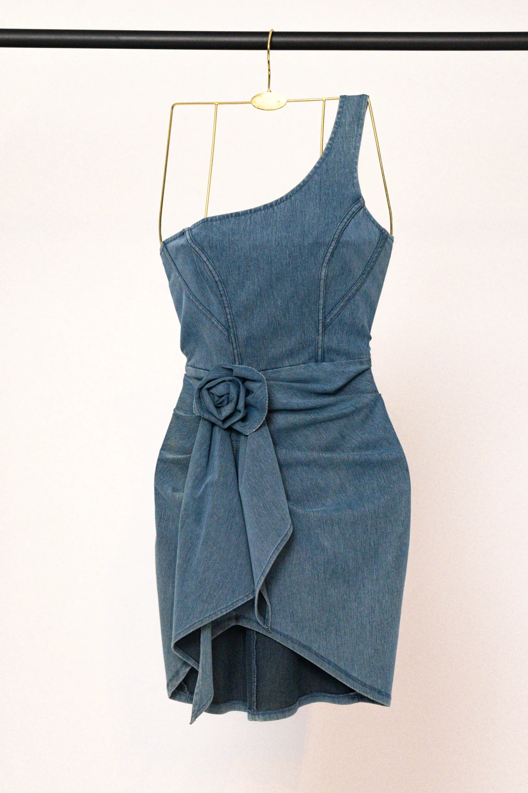 JLUXLABEL Medium Wash Denim Rosalind Mini Dress
