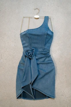 JLUXLABEL Medium Wash Denim Rosalind Mini Dress