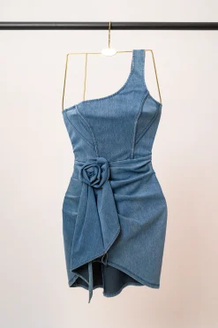 JLUXLABEL Medium Wash Denim Rosalind Mini Dress