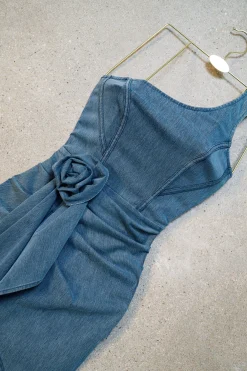 JLUXLABEL Medium Wash Denim Rosalind Mini Dress