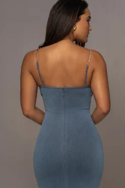 JLUXLABEL Medium Wash Denim Visions Of You Dress