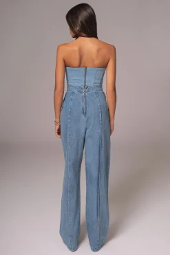 JLUXLABEL Medium Wash Fenix Reversible Denim Corset