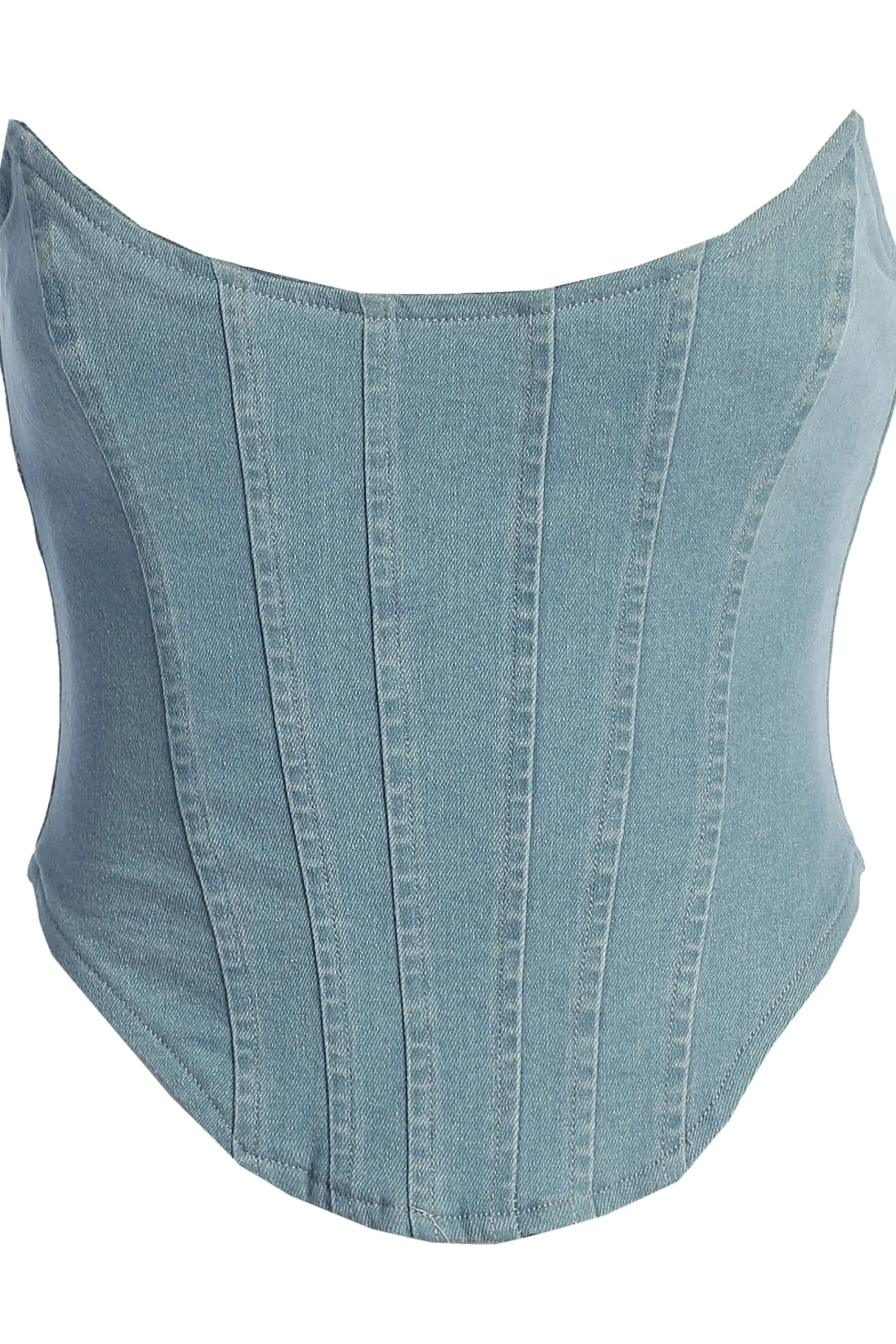 JLUXLABEL Medium Wash Fenix Reversible Denim Corset