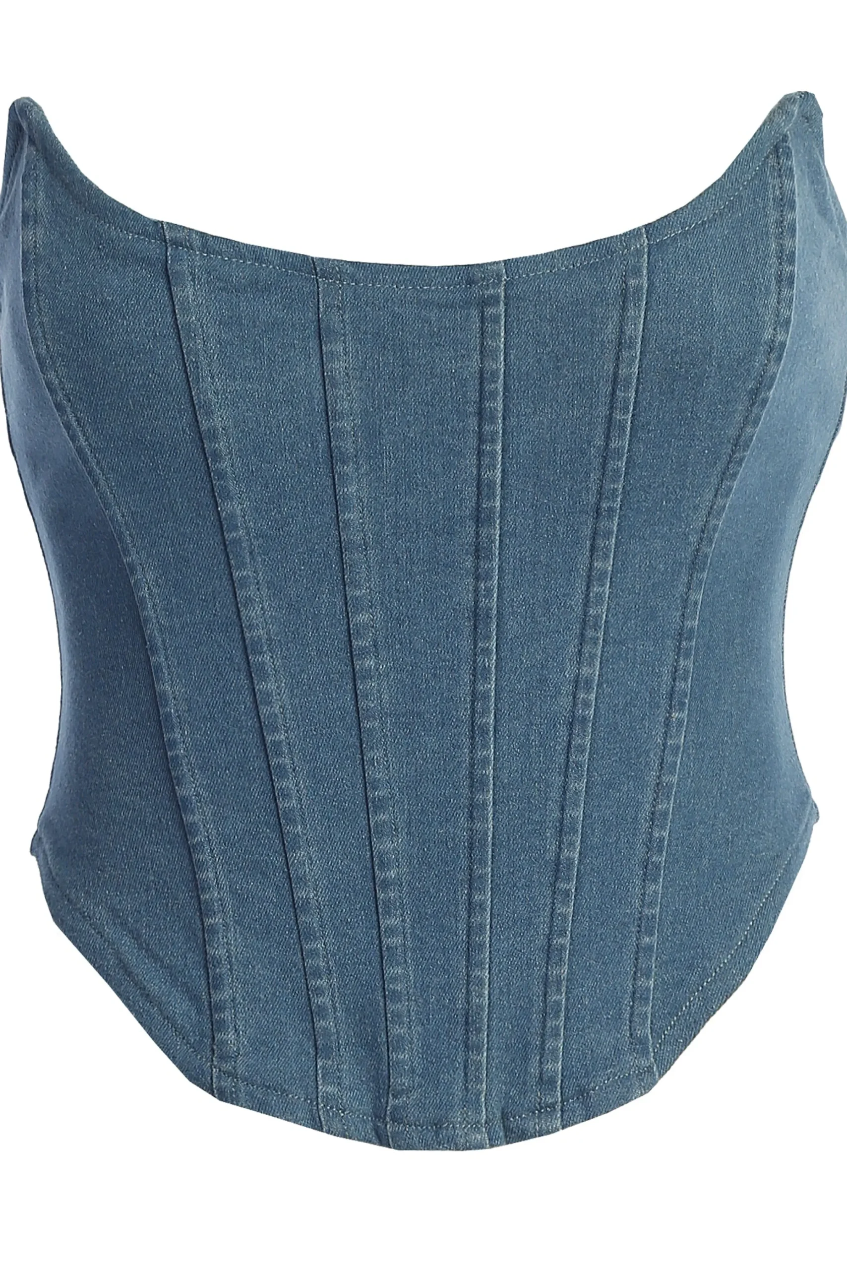 JLUXLABEL Medium Wash Fenix Reversible Denim Corset