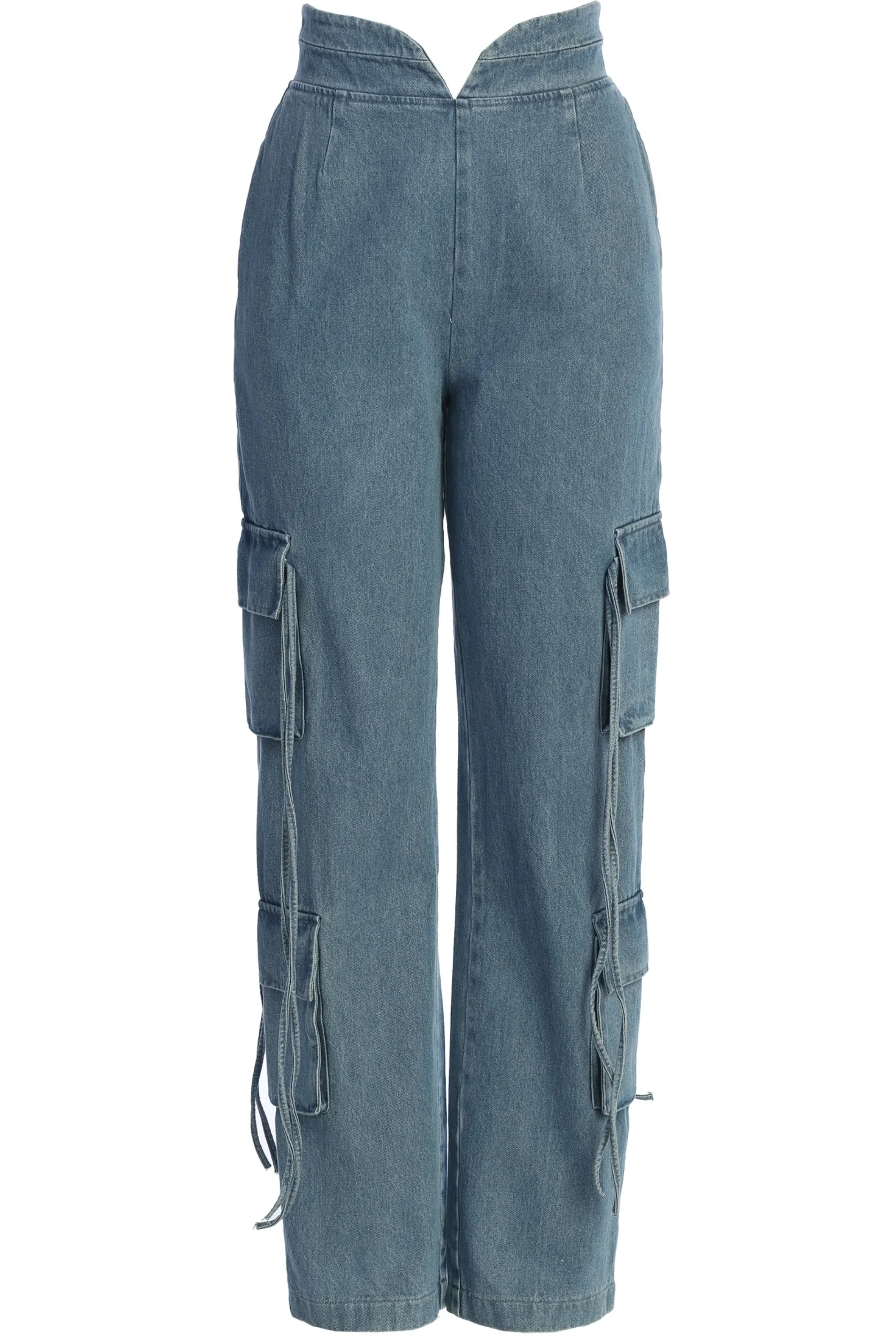 JLUXLABEL Medium Wash Jacinda Denim Utility Pants