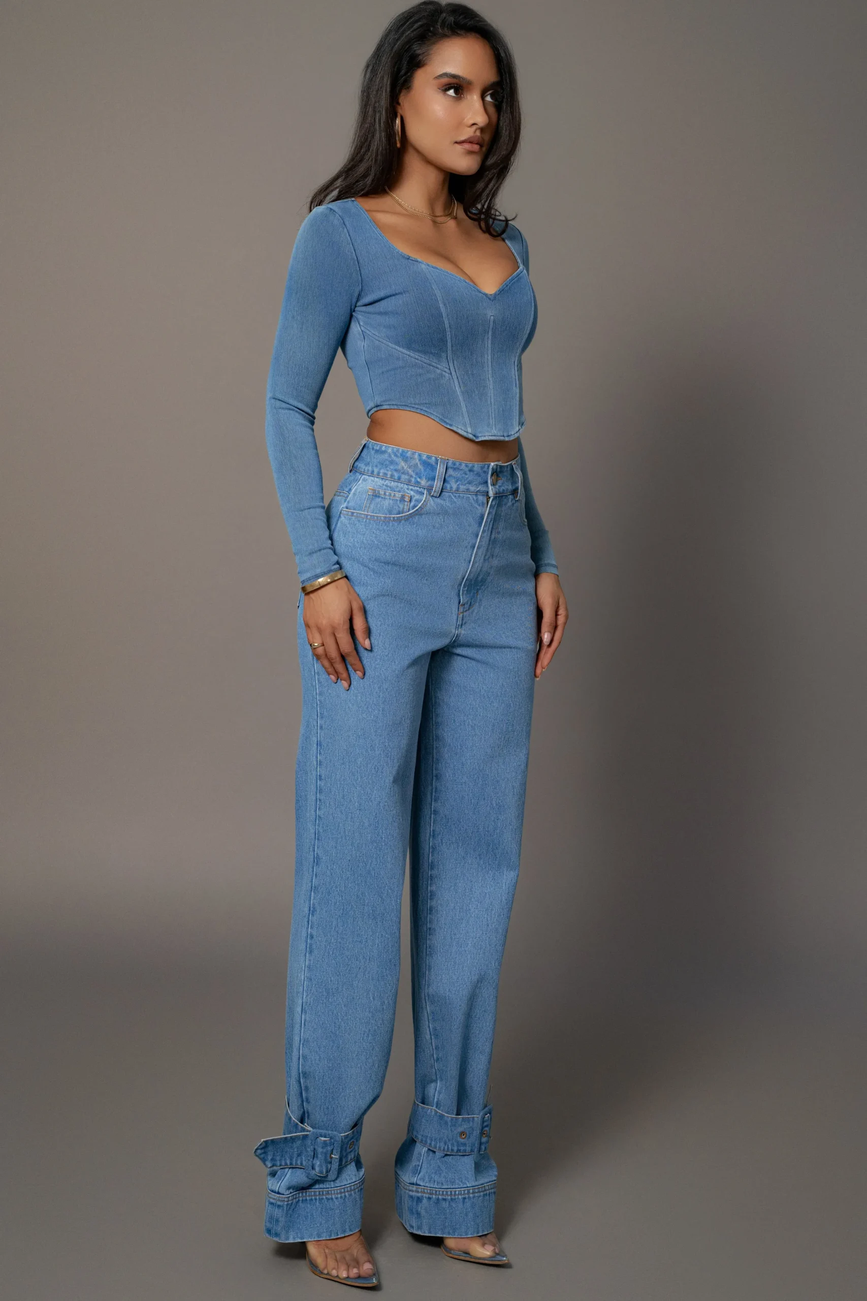 JLUXLABEL Medium Wash Sissel Denim Jeans