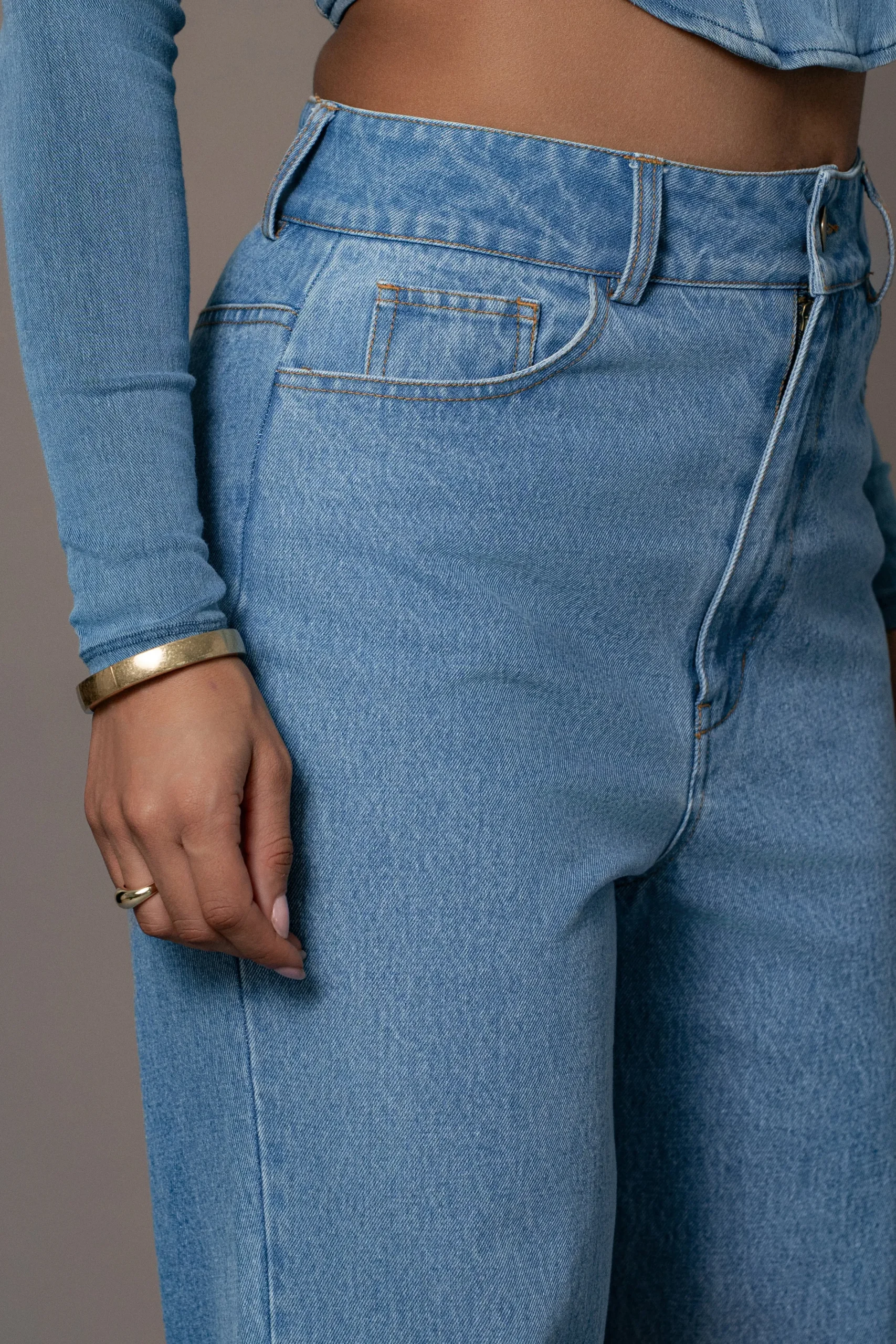 JLUXLABEL Medium Wash Sissel Denim Jeans