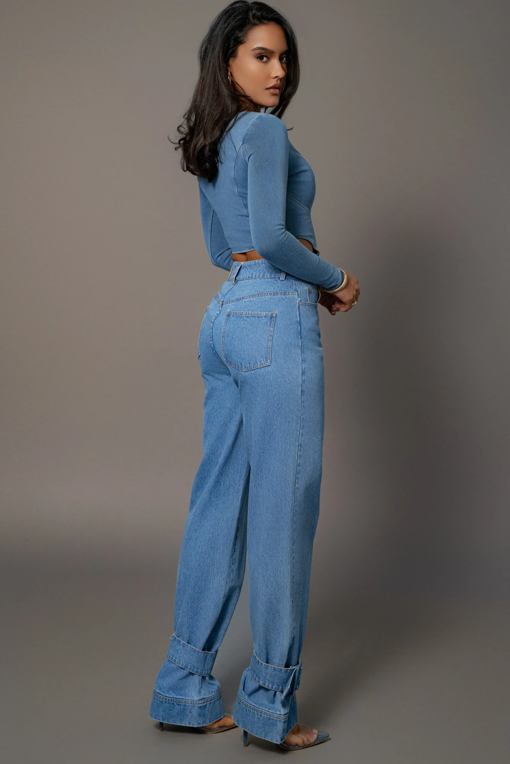 JLUXLABEL Medium Wash Sissel Denim Jeans